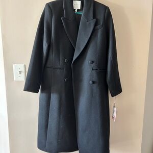 Avec Les Filles Black Double-Breasted Coat